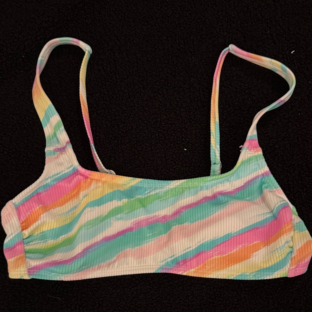 Girls Colorful Striped Bikini Top 
Size small
